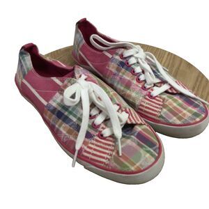 Coach Womens Suzzy Plaid Casual Athletic Sneaker Shoes Multicolor Size US 10B